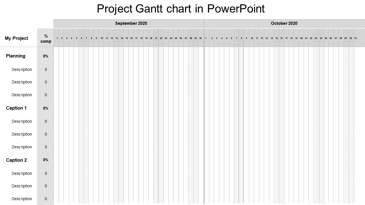 Project Gantt Chart in PowerPoint Template and Google Slides